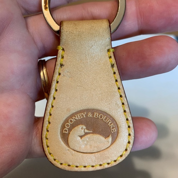 Dooney & Bourke Key Fob, Key Ring, Leather, GUC, Tan, Features the duck profile - Picture 6 of 12